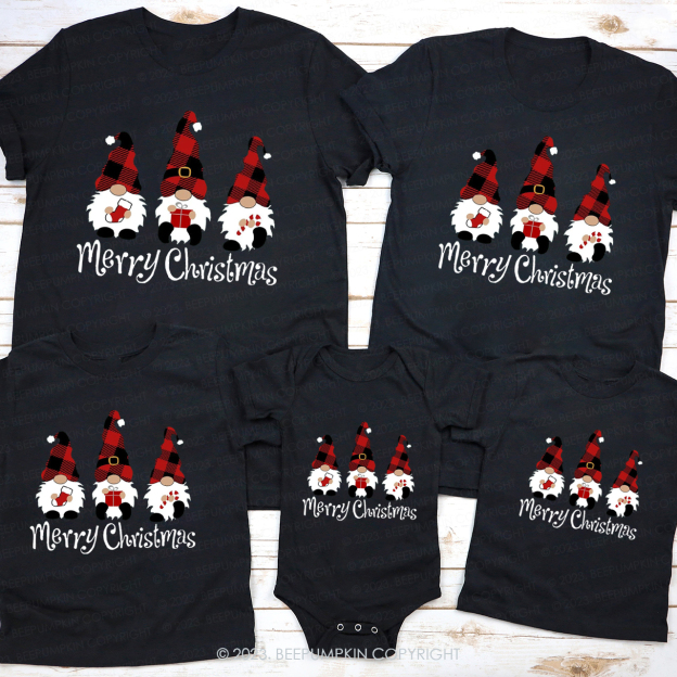 Three Santa Clauses Harvesting Gifts Shirt For Family Beepumpkin