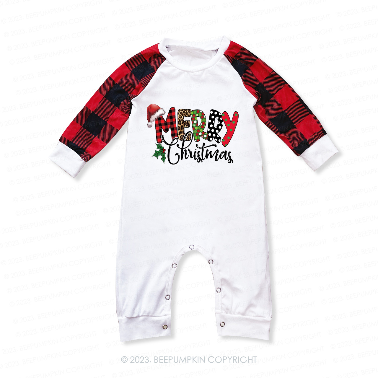 Merry Christmas Buffalo Plaid Love Pajamas For Family Beepumpkin