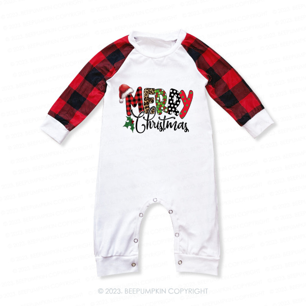 Merry Christmas Buffalo Plaid Love Pajamas For Family Beepumpkin