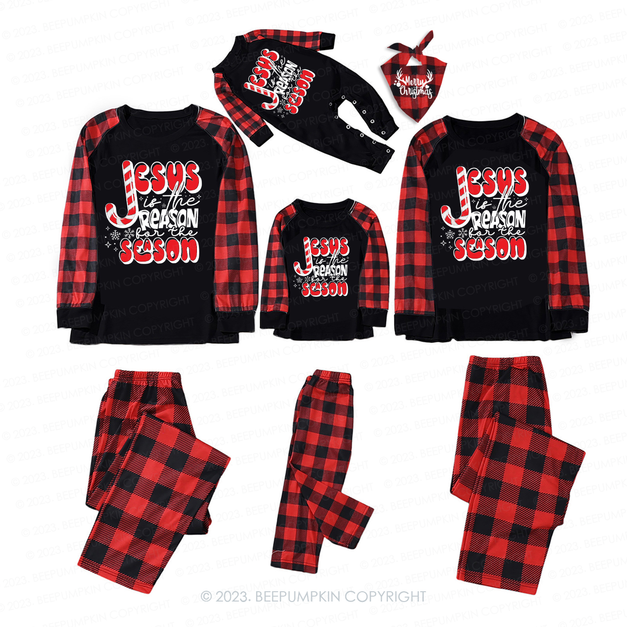 Jesus Is The Reason Believe In Christmas  Matching Pajamas For Family Beepumpkin
