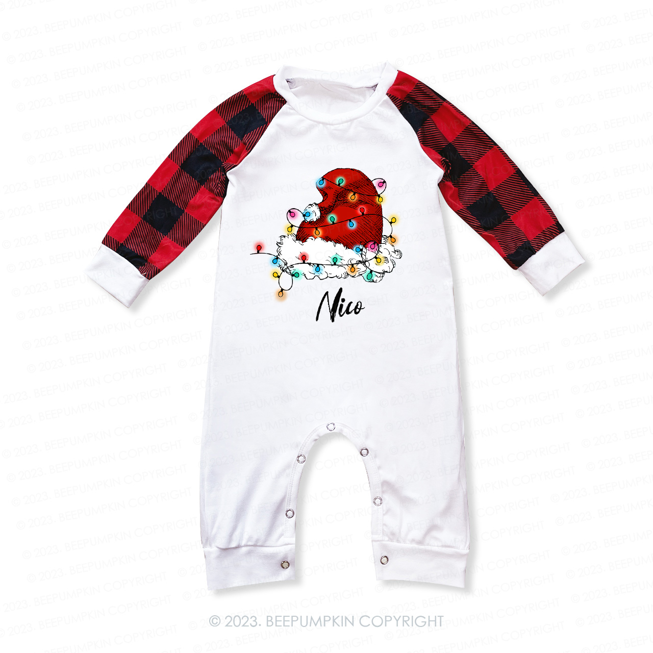 Personalized Merry Christmas Lantern Hat Matching Pajamas For Family Beepumpkin