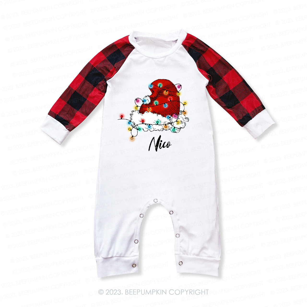 Personalized Merry Christmas Lantern Hat Matching Pajamas For Family Beepumpkin