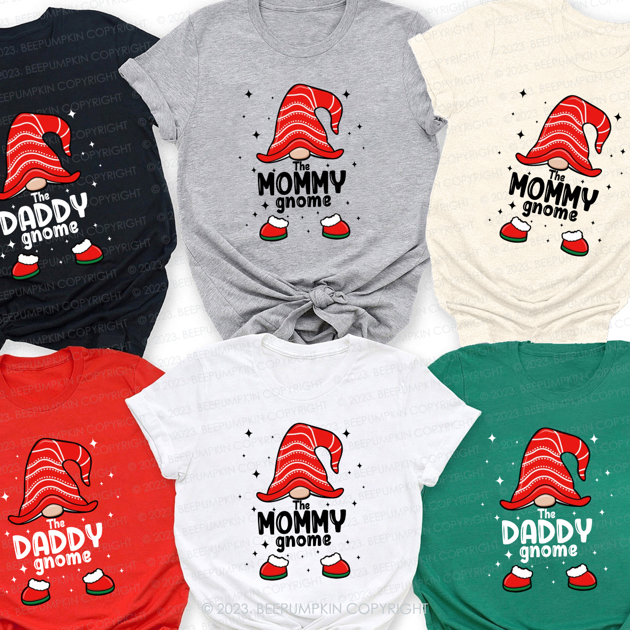 Custom Gnome Christmas Matching T-Shirts Beepumpkin