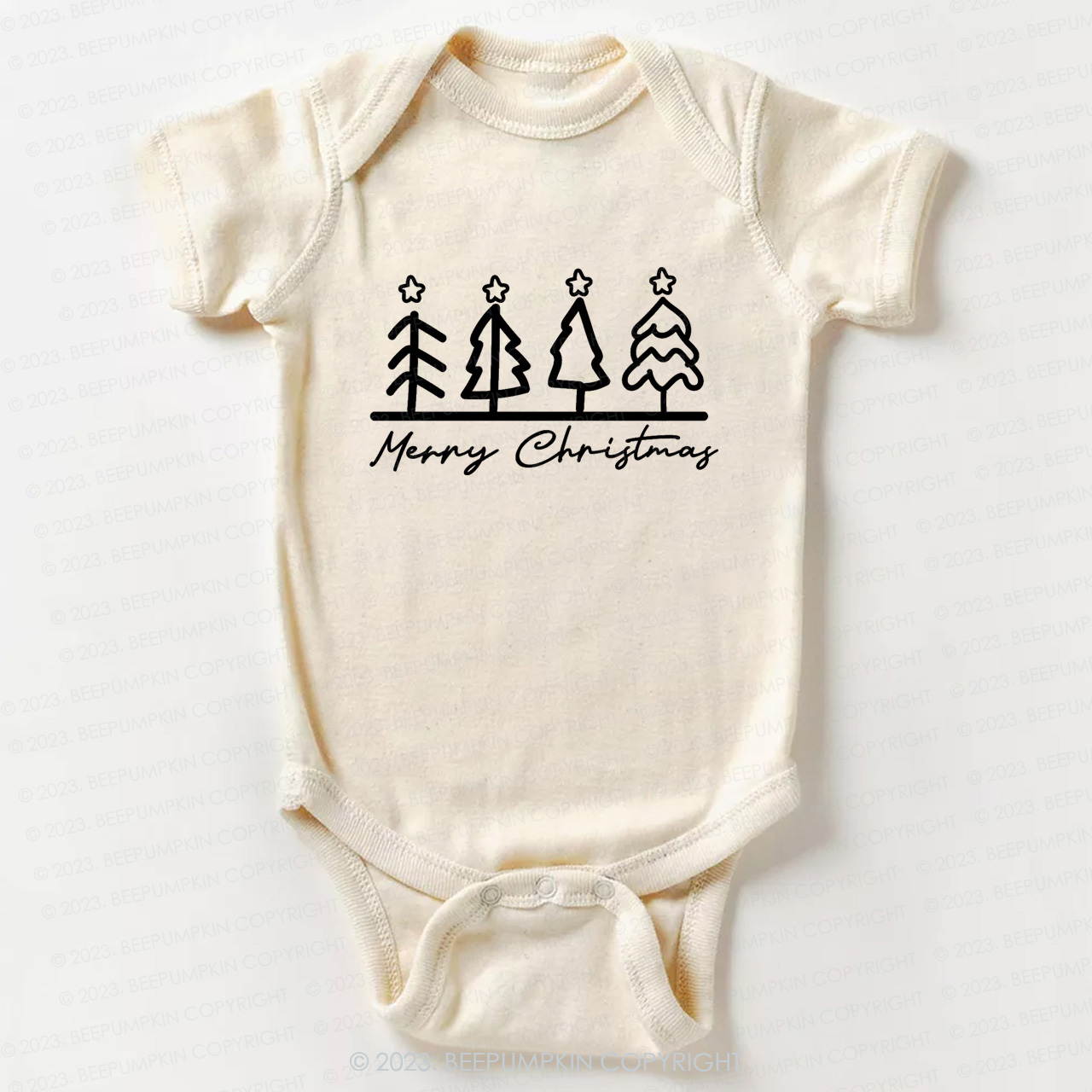 Natural Toddler Tee Christmas Tree Bodysuit For Baby Beepumpkin