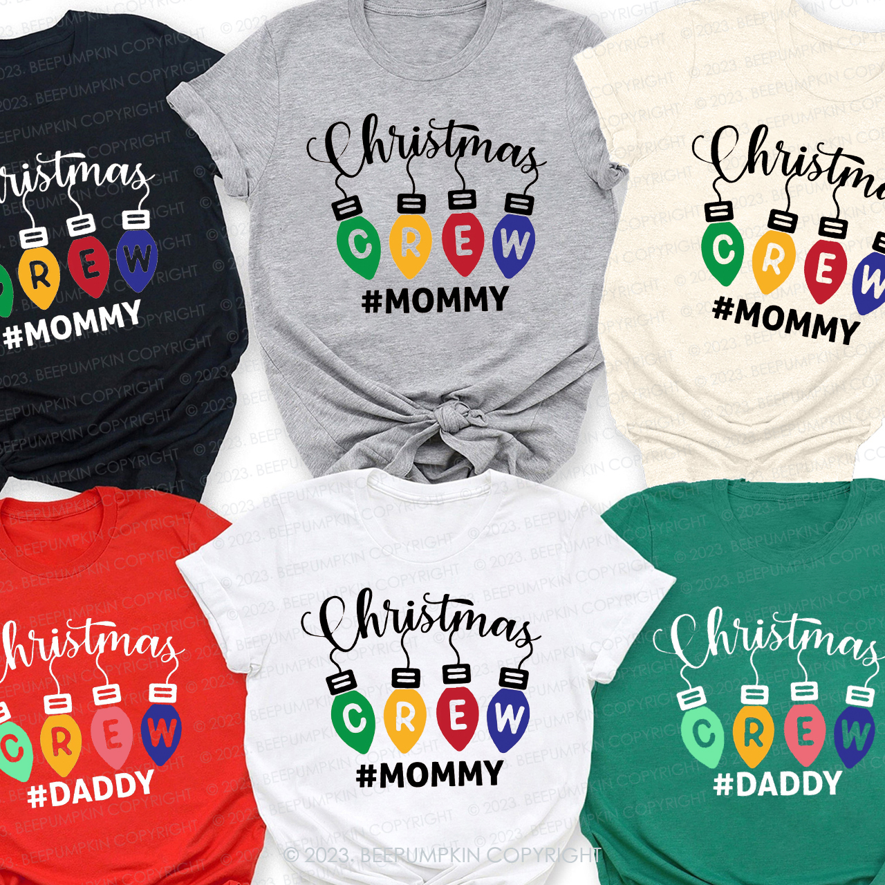 Personalized Christmas Crew Lights Family Matching Shirts Beepumpkin
