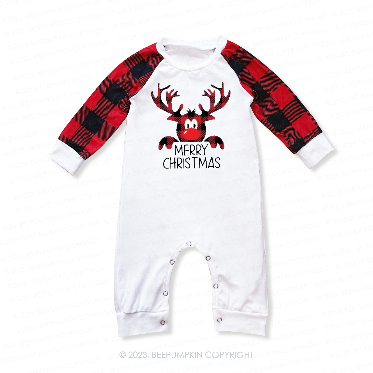 Moose Buffalo Plaid Family Christmas Matching Pajamas Beepumpkin