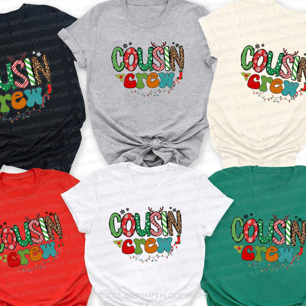 Cousin Crew Happy Christmas Family Matching Shirts Beepumpkin