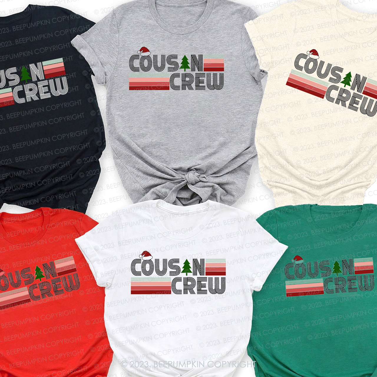 Rainbow Track Cousin Crew Christmas Family Matching Shirts Beepumpkin