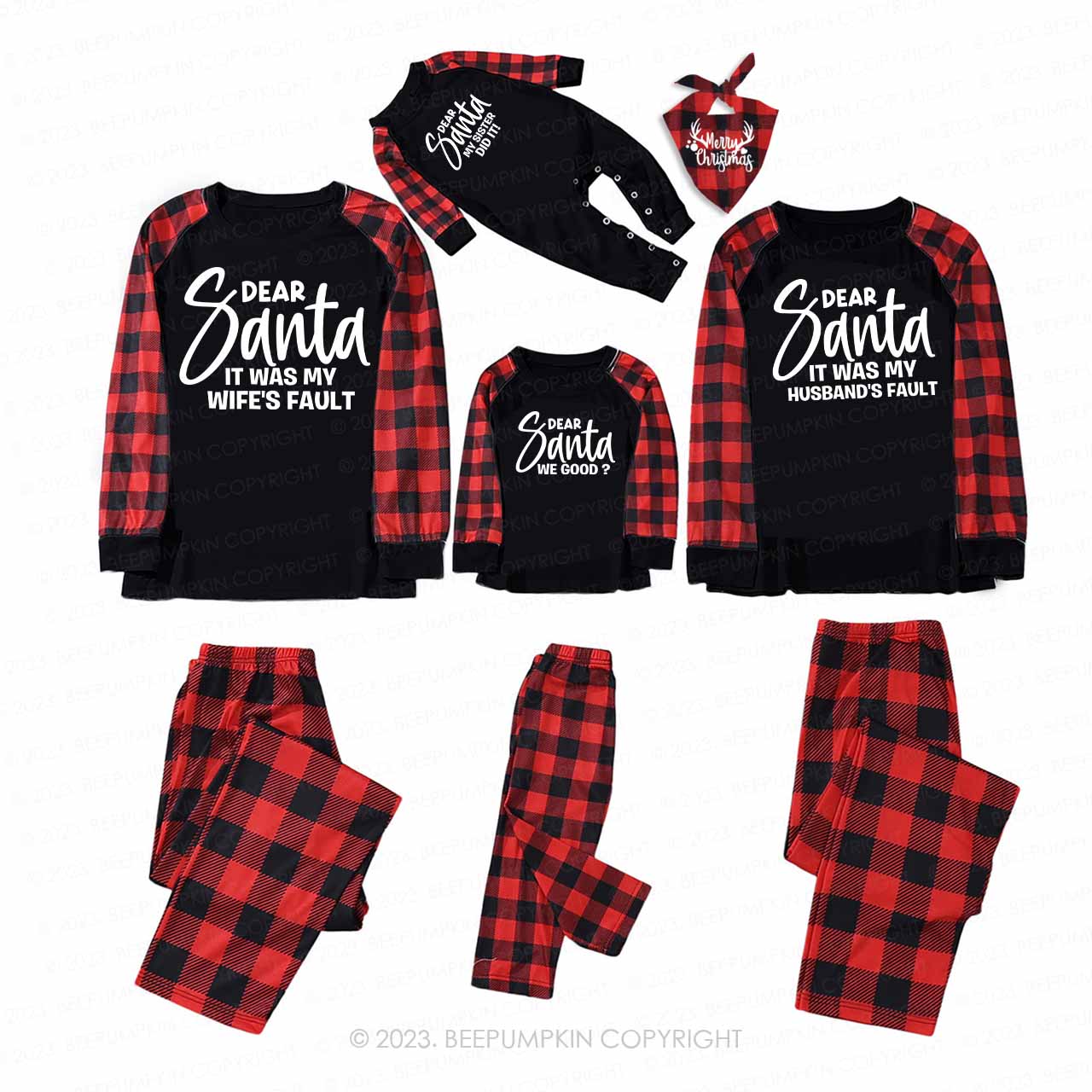 Christmas Dear Santa Family Matching Pajamas Beepumpkin