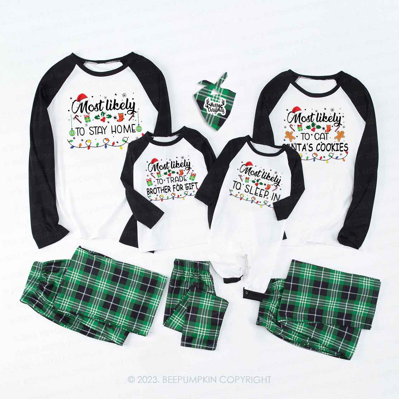 Family Matching Funny Christmas Most Likely To Pajamas Beepumpkin