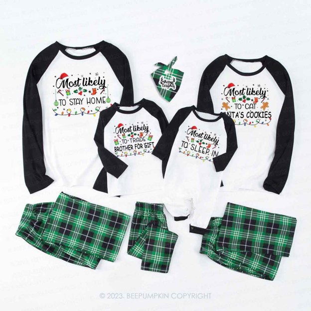 Family Matching Funny Christmas Most Likely To Pajamas Beepumpkin