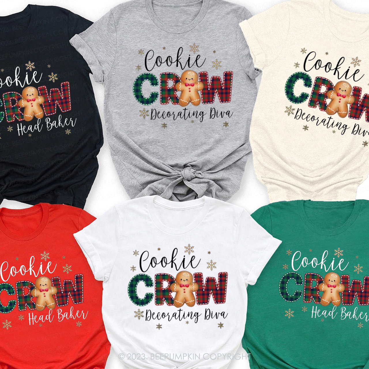 Cookie Baking Crew Christmas Family Matching Shirts Beepumpkin