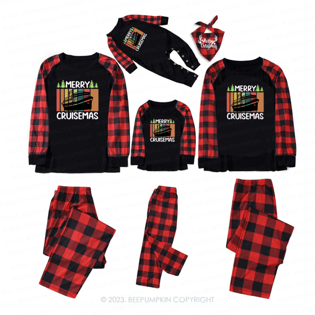 Cruise ship to  Happy Christmas Family Pajamas Beepumpkin