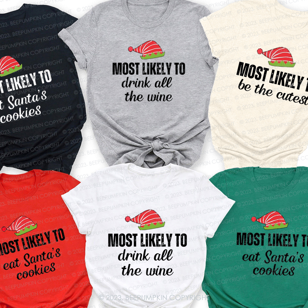 Most Likely To Do Anything Christmas Family T-Shirts Beepumpkin