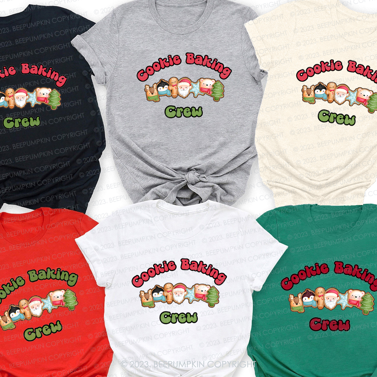 Cookie Baking Crew Christmas Family Matching Tees Beepumpkin