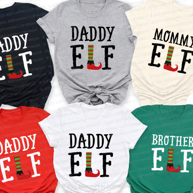 Personalised Christmas ELF Family Matching Tees Beepumpkin