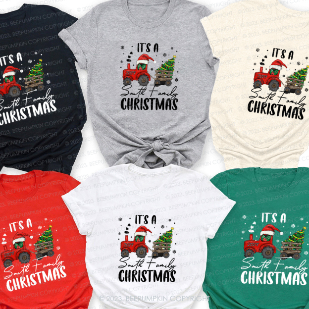 Personalized Matching Family Tractor Christmas Shirt