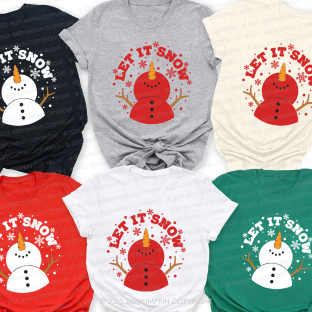 Let It Snow Welcome Christmas With a Cute Snowman Shirt