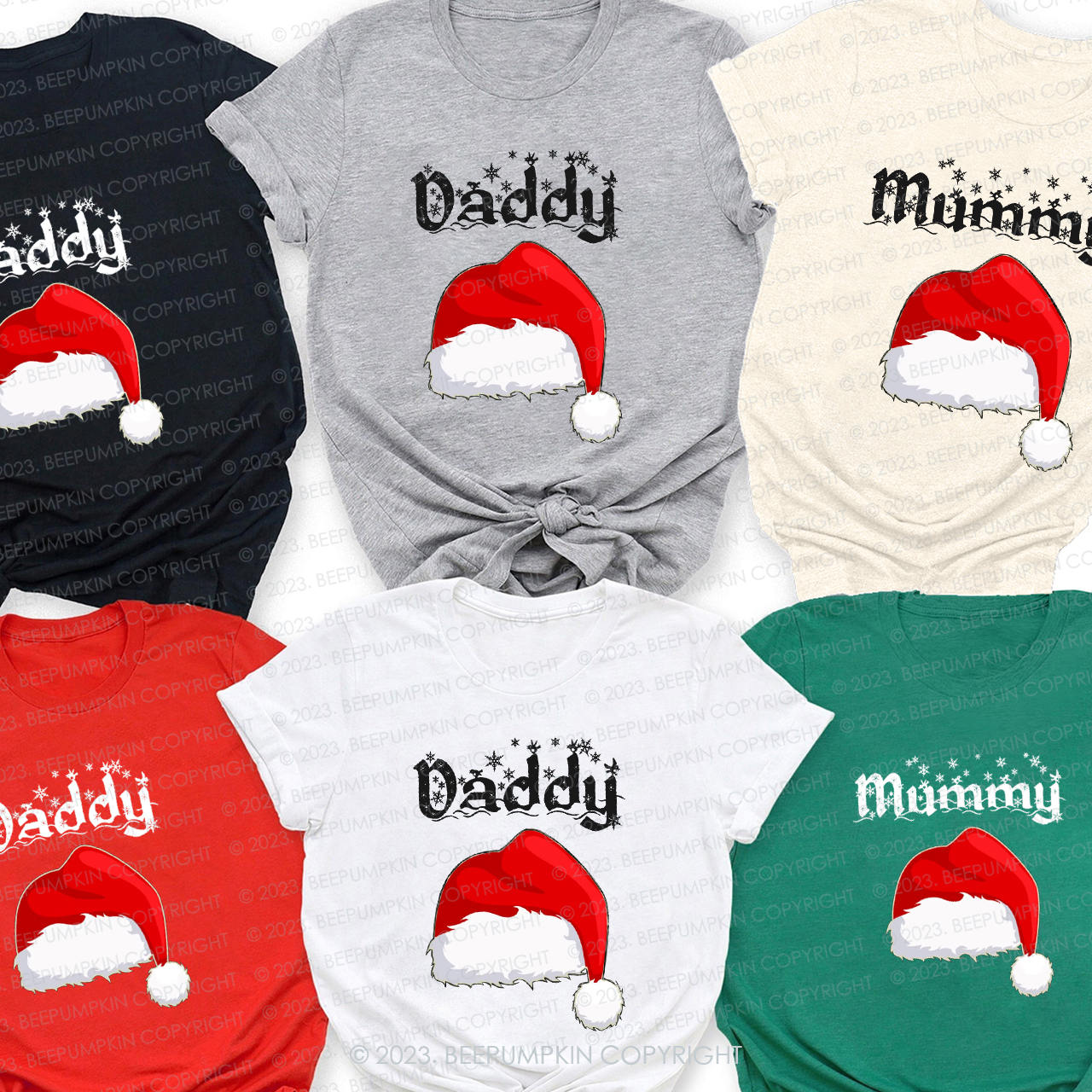 Personalized Santa's Lost Christmas Hat Family Matching Shirts