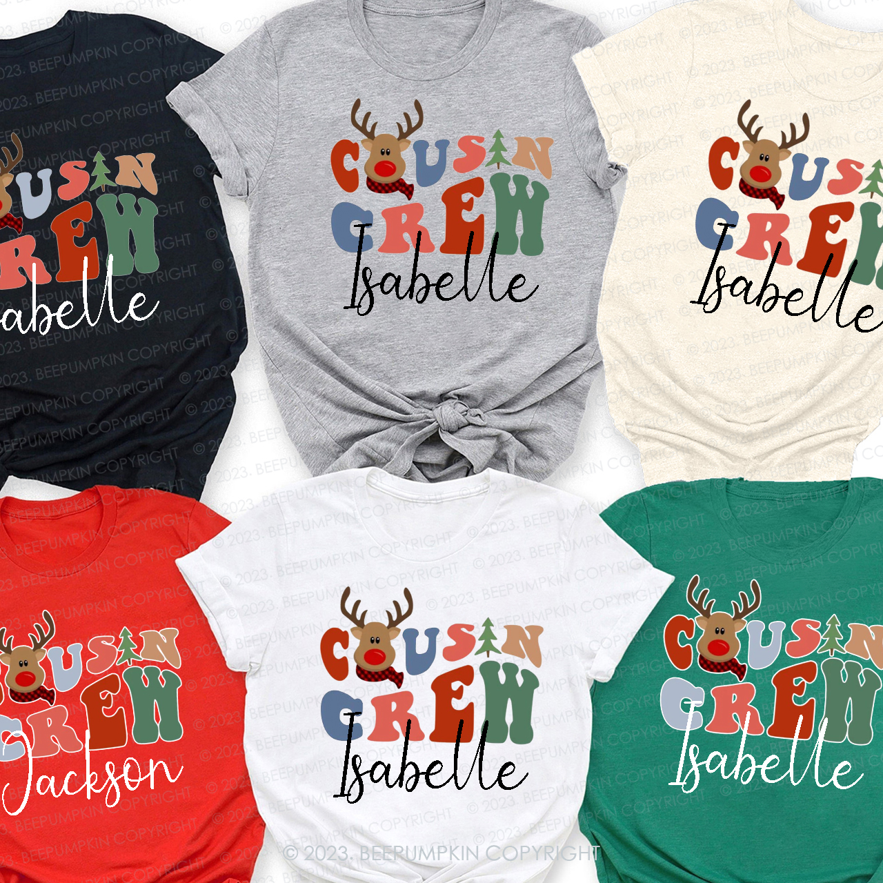 Retro Kids Cousin Crew Christmas Holiday Matching Shirt