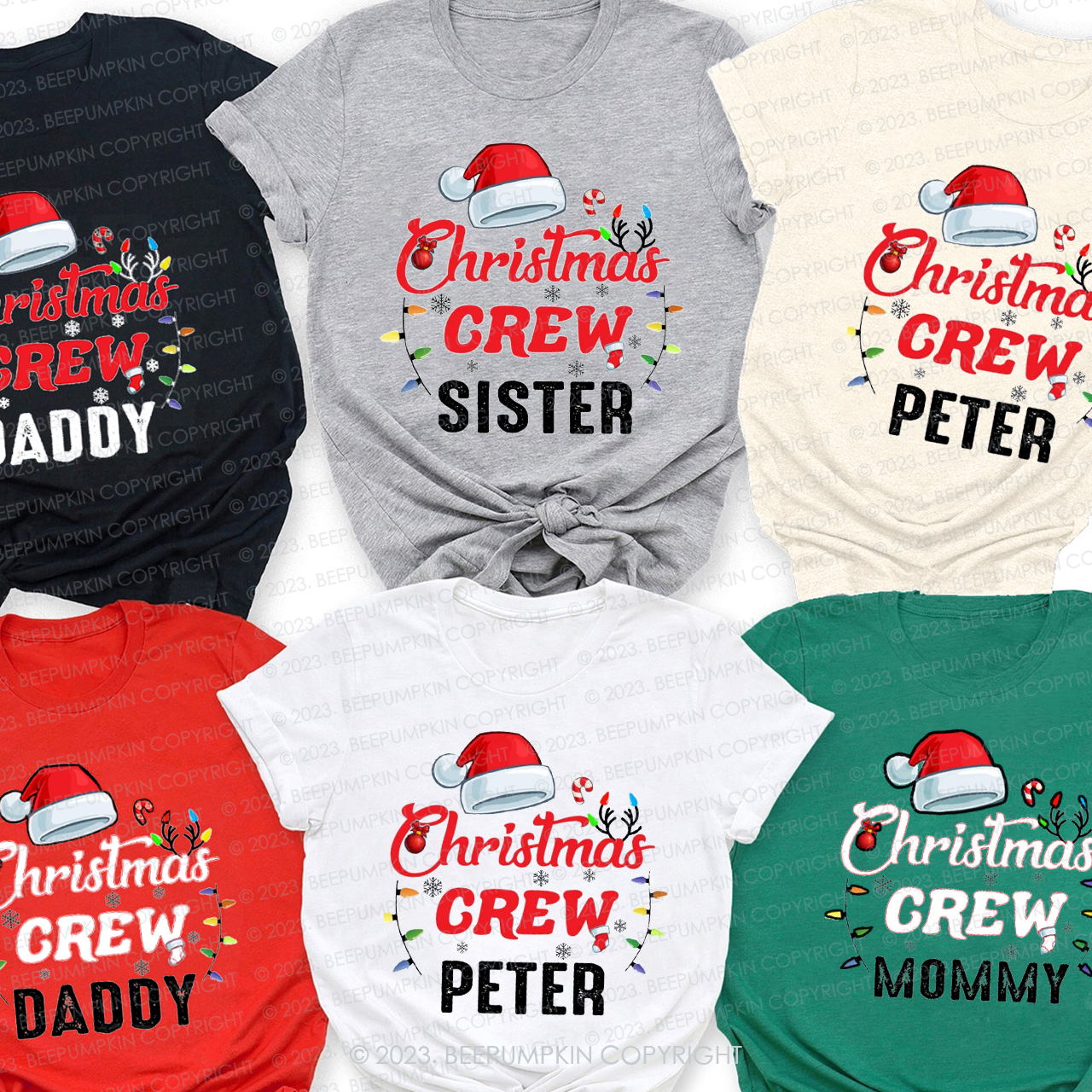 Personalized Custom Snow Christmas Crew Matching Shirts