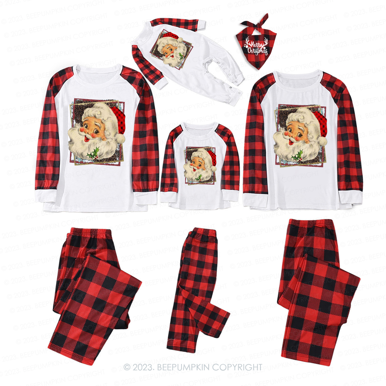 Retro Christmas Old Fashioned Santa Claus Pajamas