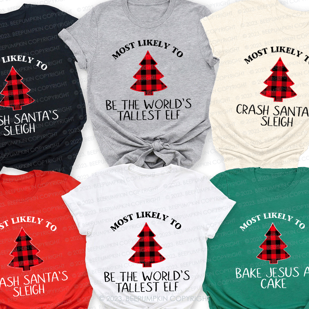 Buffalo Plaid Most Likely to, Funny Christmas Party Matching Shirts