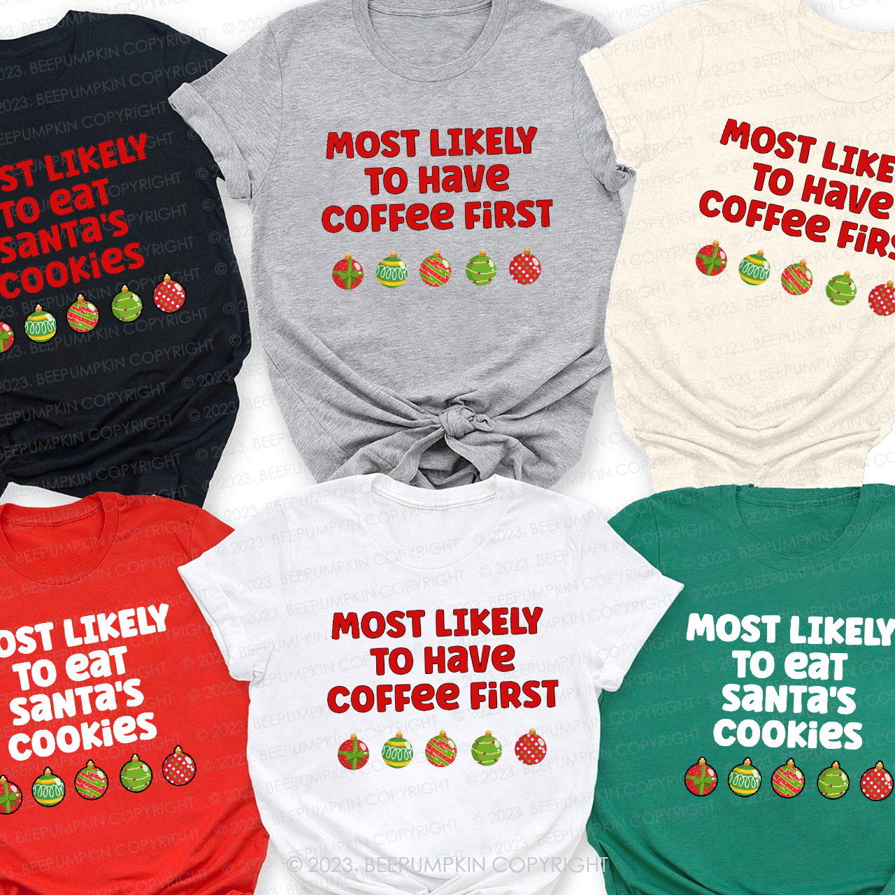 Personalized Most Likely To Funny Christmas Holiday Matching Shirts