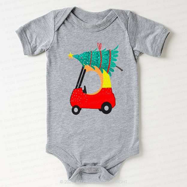 Q-version Convertible Carrying a Christmas Tree Bodysuit For Baby