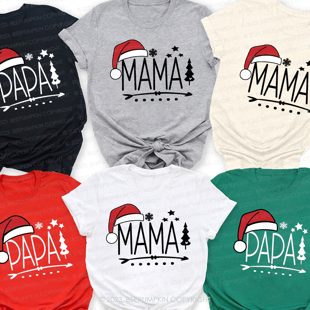 Custom Family Name Christmas Gift Matching Shirts