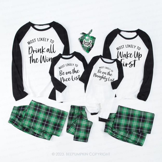 Most Likely To Funny Christmas Party Matching Pajamas