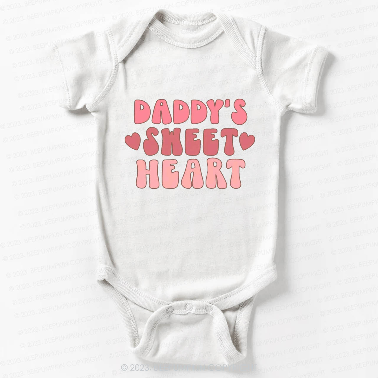 Daddy's Sweet Heart Natural Valentine Bodysuit For Baby