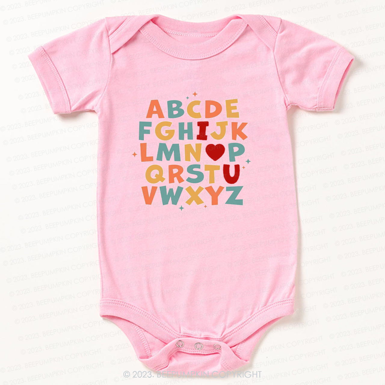 Alphabet I Love You Natural Bodysuit For Baby