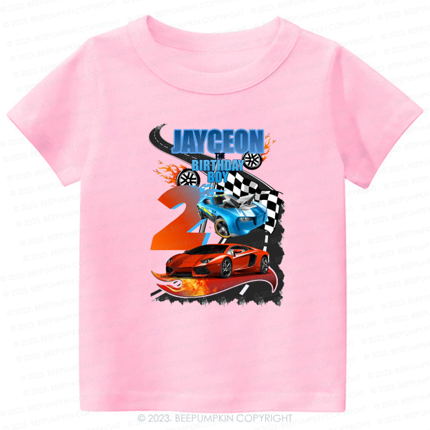 Personalized Birthday Boy Hot Wheels T-Shirt