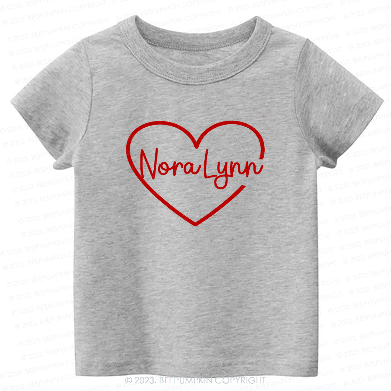 Personalized Name Heart Valentines Day -Toddler Tees