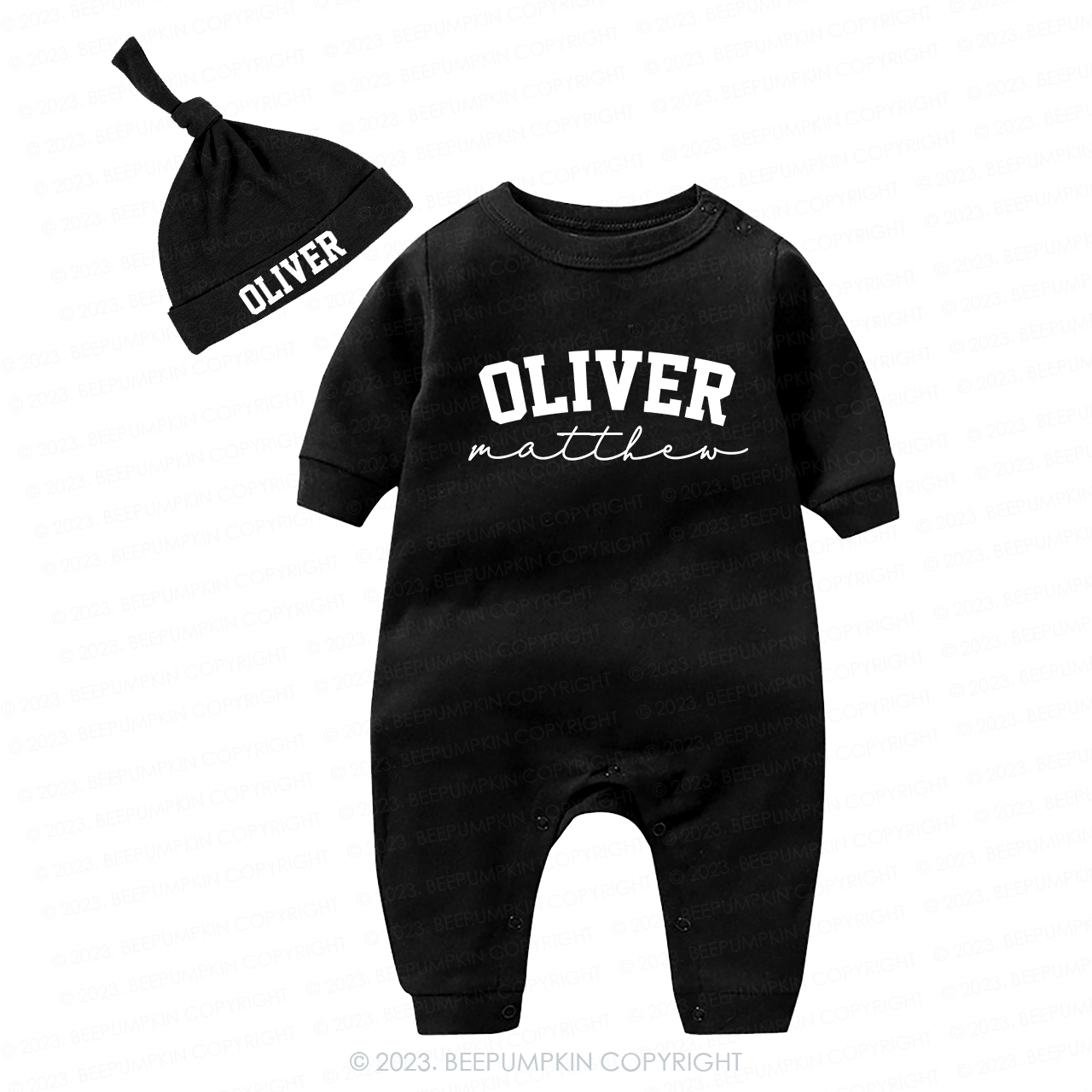 Personalized Vintage Gender Baby Romper With Hat