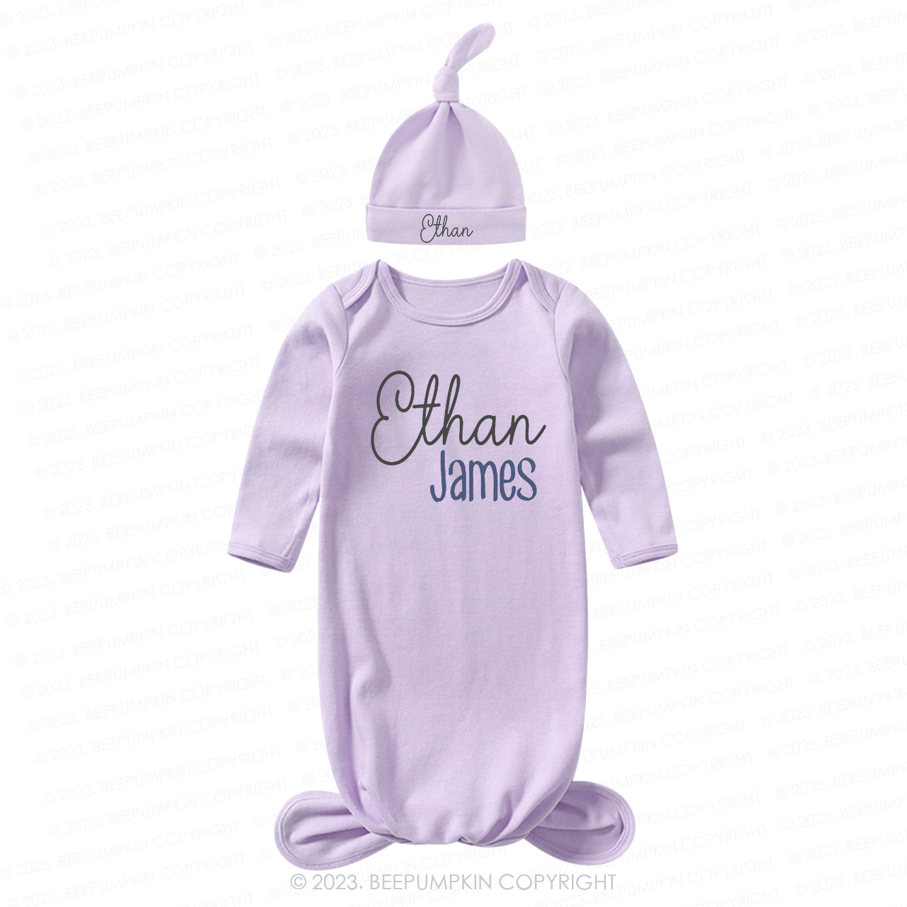  Coming Home Outfit Personalized Knotted Gown Hat Set