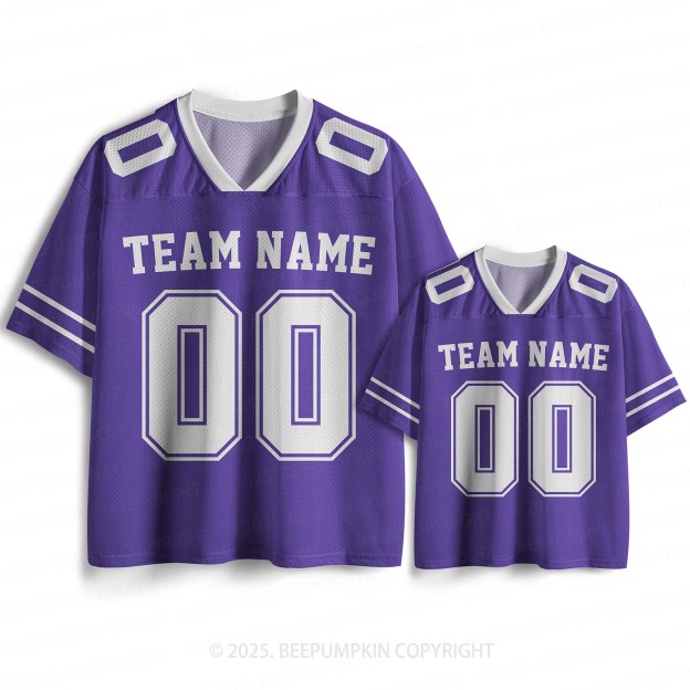 Personalized Team Name & Number Purple Family Matching Sport Jersey Beepumpkin