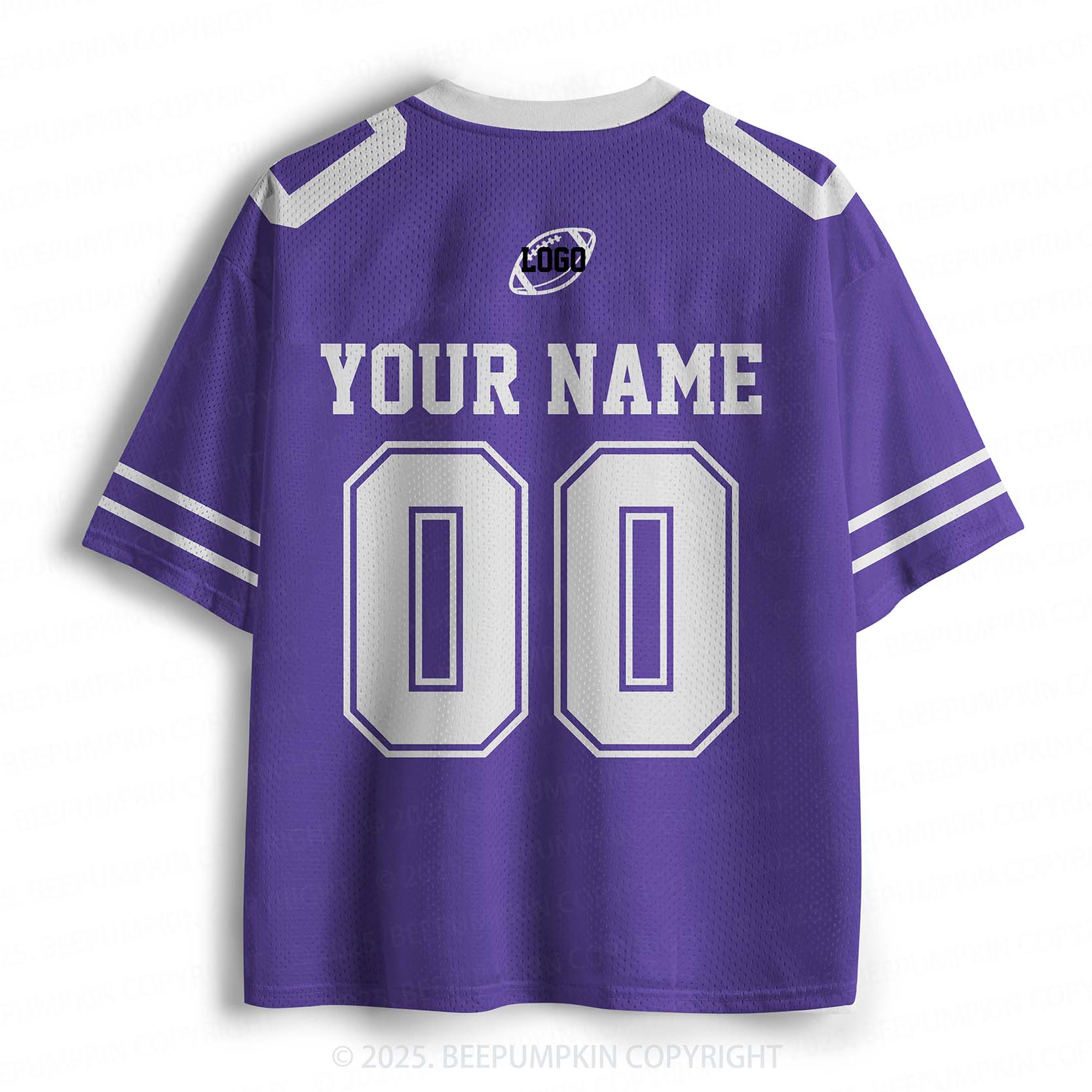 Personalized Team Name & Number Purple Adult Sport Jersey Beepumpkin