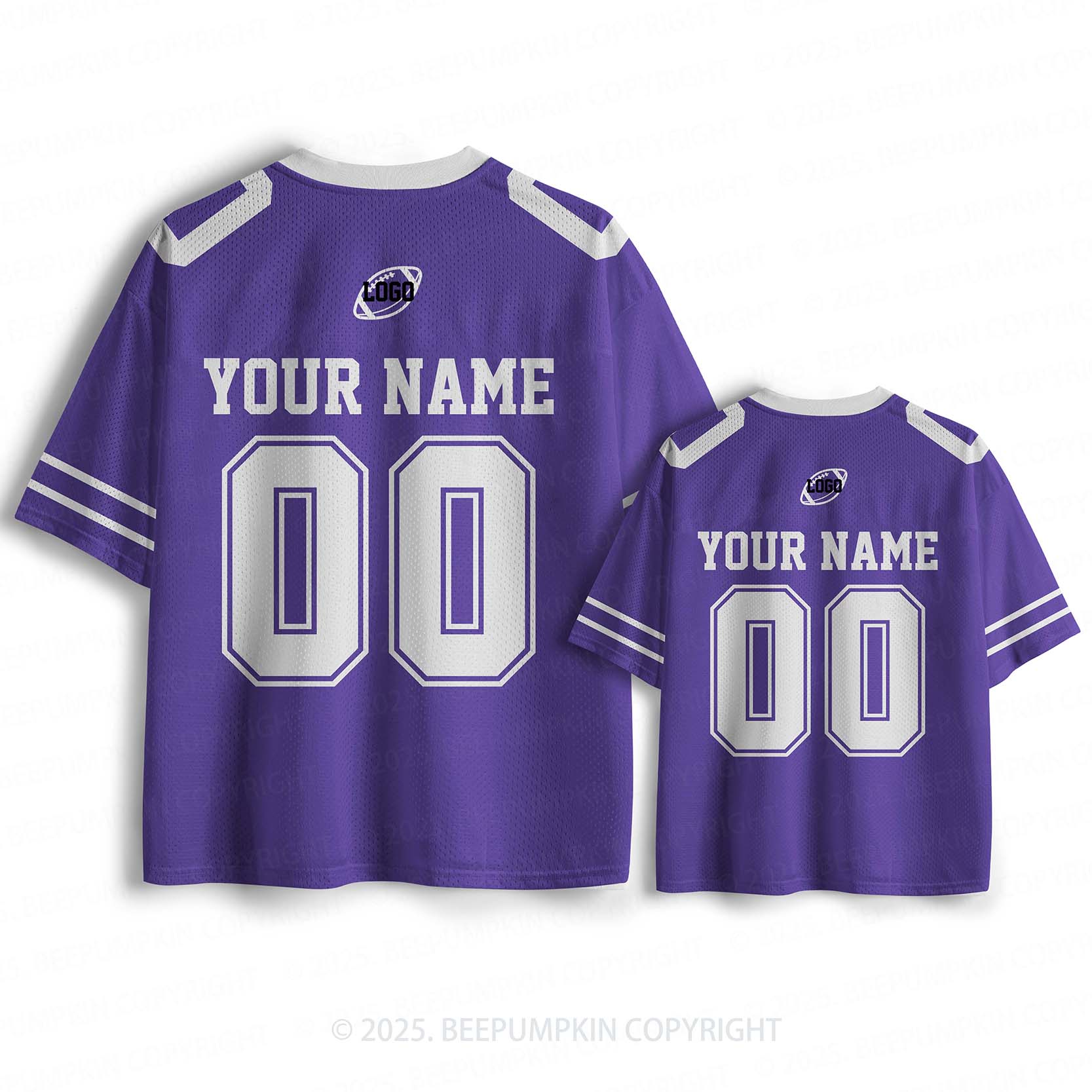 Personalized Team Name & Number Purple Family Matching Sport Jersey Beepumpkin