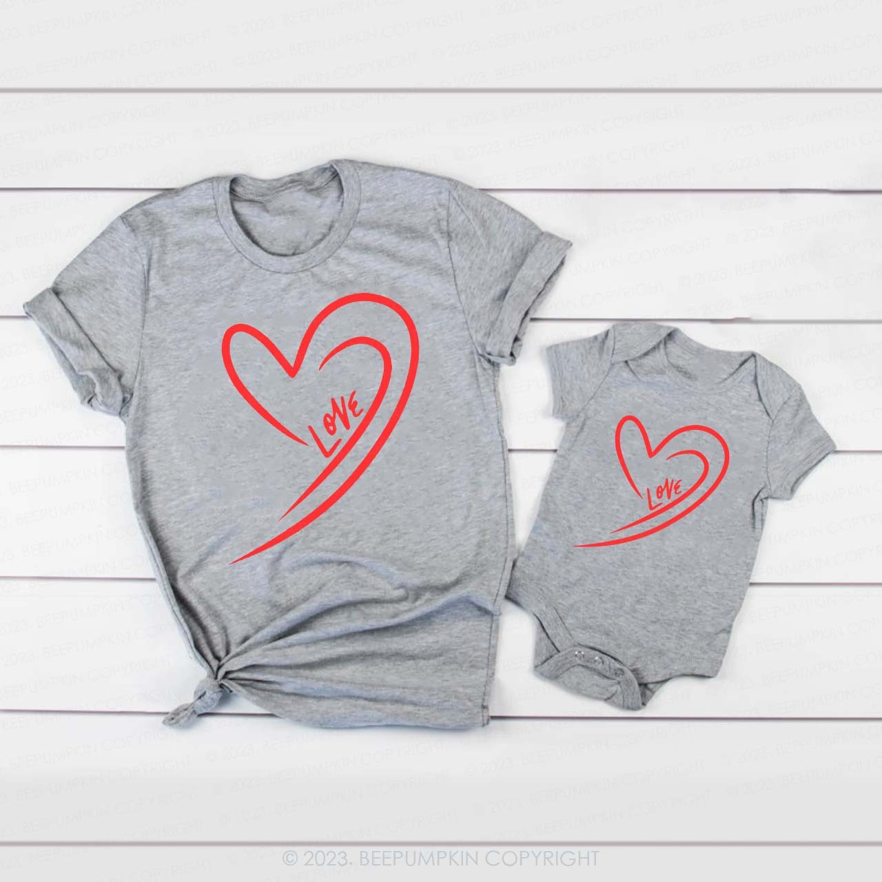 Cute Valentine's Family Matching Shirts - Love Heart