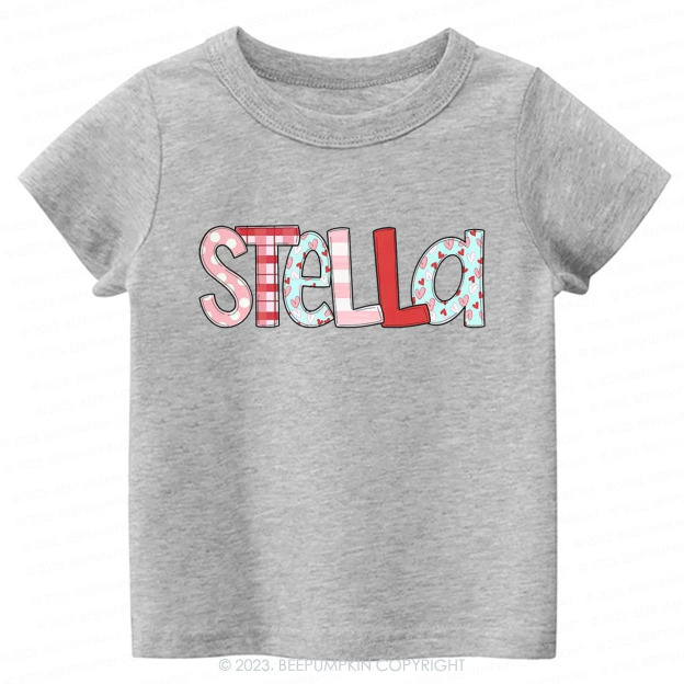 Personalized NAME Valentine's Day Kids Tees
