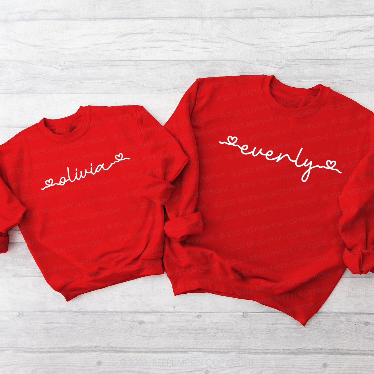 Monogram Love Heart Matching Valentine��s Sweatshirt