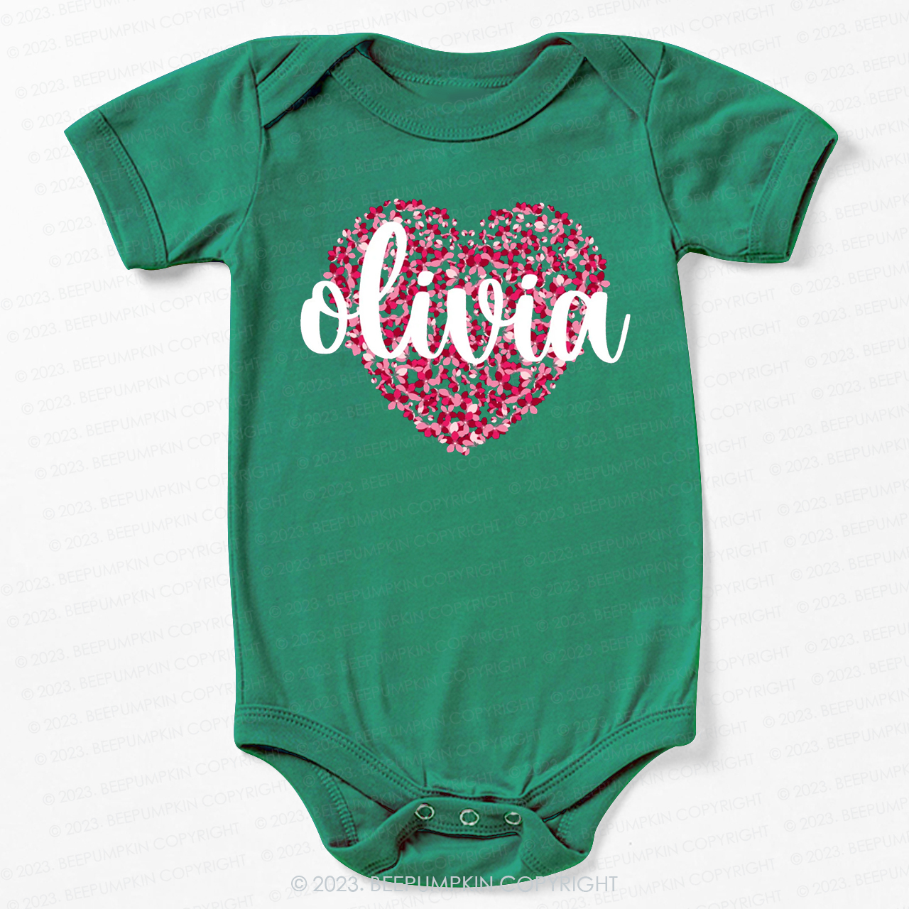 Personalized Floral Valentines Day Bodysuit For Baby