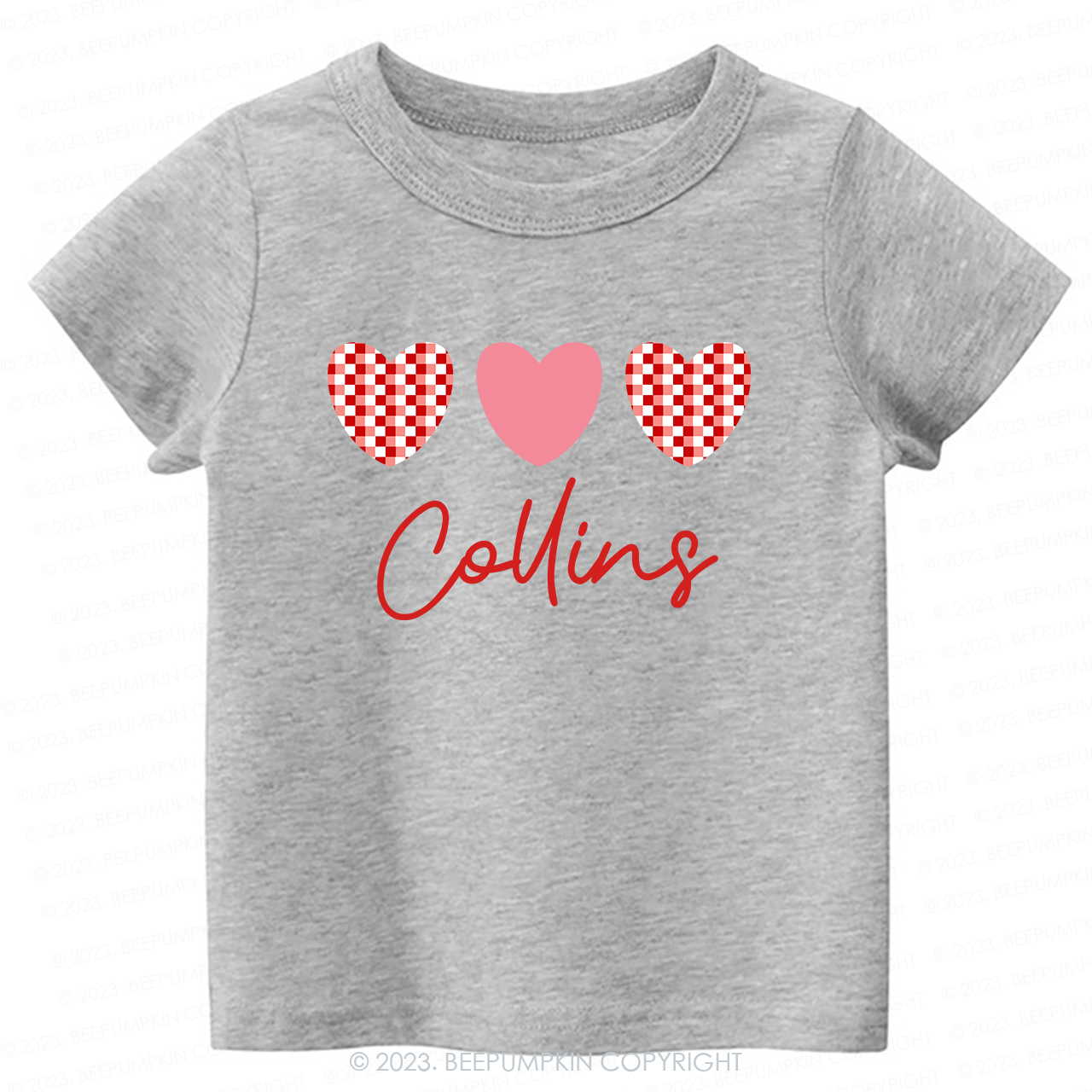Plaid Heart Valentine's Day Kids Tees