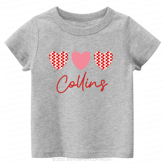 Plaid Heart Valentine's Day Kids Tees