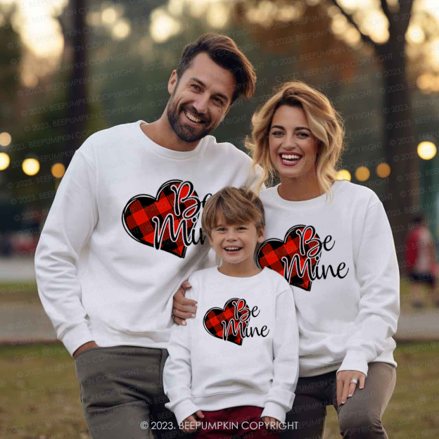 Checkerboard Be Mine Matching Valentine‘s Sweatshirt