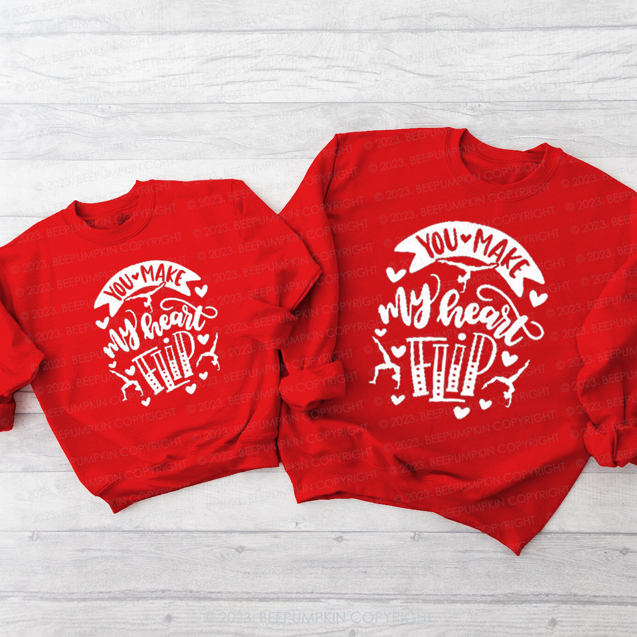 You Make My Heart Flip Matching Valentine��s Sweatshirt