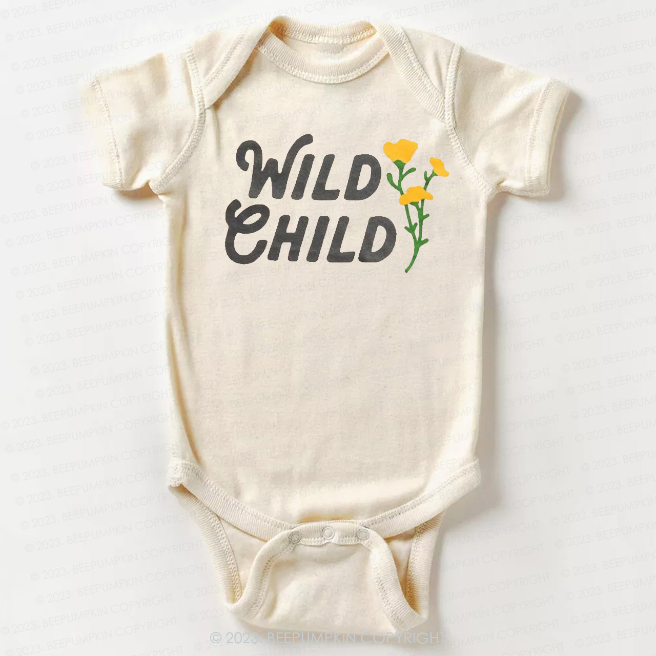 Wild Child Yellow Flowers  Bodysuit For Baby