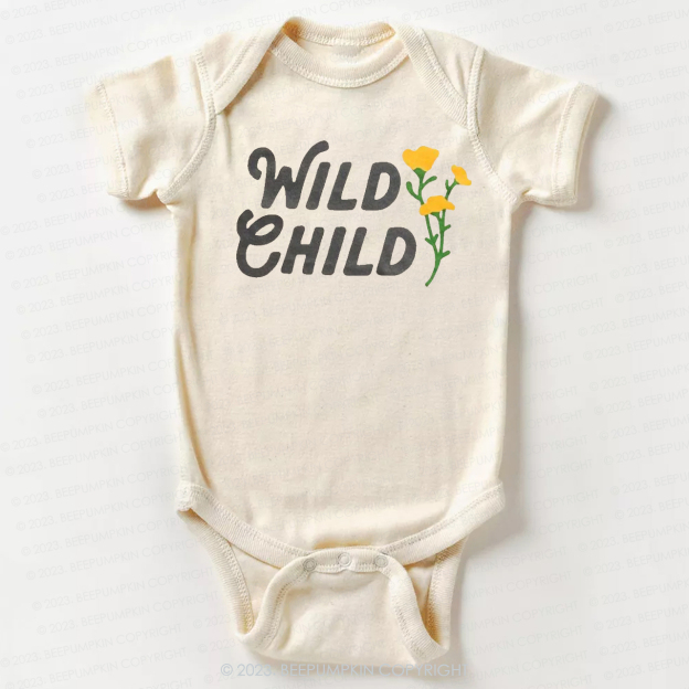 Wild Child Yellow Flowers  Bodysuit For Baby